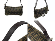 Load image into Gallery viewer, FENDI フェンディ マンマバケット ワンショルダーバッグ 26424 ズッカ柄 キャンバス レザー ブラウン シルバー金具 美品 中古 4b007629