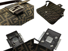 Load image into Gallery viewer, FENDI フェンディ マンマバケット ワンショルダーバッグ 26424 ズッカ柄 キャンバス レザー ブラウン シルバー金具 美品 中古 4b007629