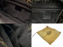 Load image into Gallery viewer, 極美品 FENDI フェンディ マンマバケット ワンショルダーバッグ ズッカ柄 キャンバス レザー ブラウン シルバー金具 中古 4b007630