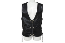 Load image into Gallery viewer, 極美品 CHROME HEARTS クロムハーツ 6BTN ZIP FRNT VEST レザーベスト サイズM スペシャルオーダー オールドクロス FUCK YOU 中古 4b007635
