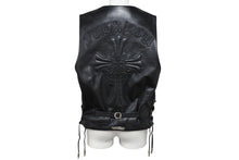 Load image into Gallery viewer, 極美品 CHROME HEARTS クロムハーツ 6BTN ZIP FRNT VEST レザーベスト サイズM スペシャルオーダー オールドクロス FUCK YOU 中古 4b007635