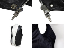 Load image into Gallery viewer, 極美品 CHROME HEARTS クロムハーツ 6BTN ZIP FRNT VEST レザーベスト サイズM スペシャルオーダー オールドクロス FUCK YOU 中古 4b007635