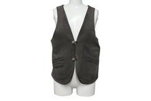 Load image into Gallery viewer, 極美品 CHROME HEARTS クロムハーツ CLASSIC 2B SUD VEST クラシック2Bスウェードベスト サイズS クロスボールボタン カーキ系 中古 4b007636