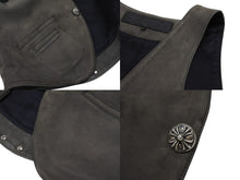 Load image into Gallery viewer, 極美品 CHROME HEARTS クロムハーツ CLASSIC 2B SUD VEST クラシック2Bスウェードベスト サイズS クロスボールボタン カーキ系 中古 4b007636