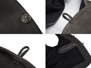 極美品 CHROME HEARTS クロムハーツ CLASSIC 2B SUD VEST クラシック2Bスウェードベスト サイズS クロスボールボタン カーキ系 中古 4b007636