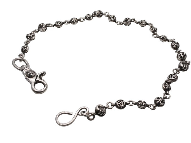 極美品 CHROME HEARTS クロムハーツ #2MULTIBALL LONG-S 1クリップロング マルチボールウォレットチェーン 21ボール 美品 中古 4b007637