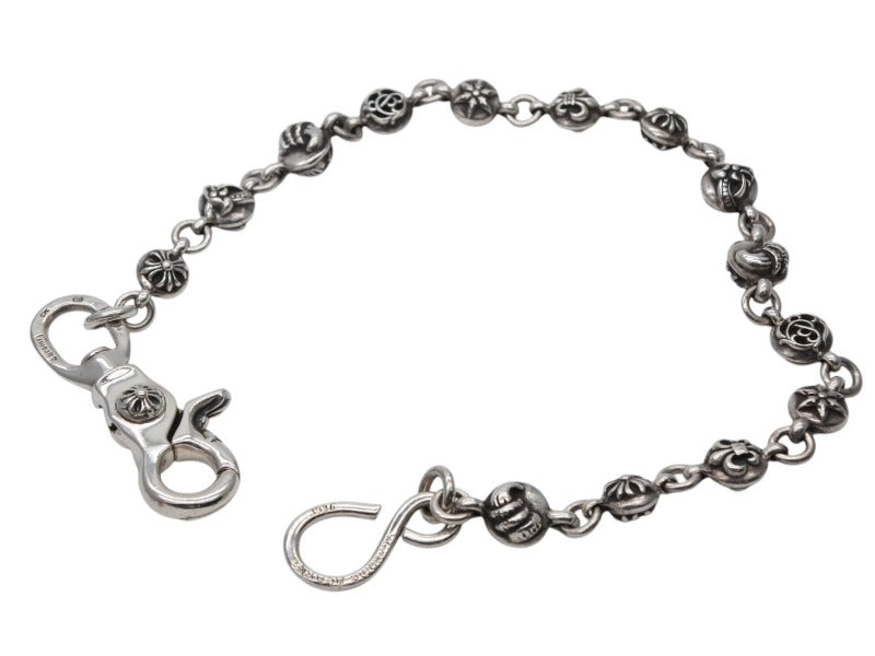 極美品 CHROME HEARTS クロムハーツ 1MULTIBALL SHORT-S 1クリップショート マルチボールウォレットチェーン 144.2g 14ボール 中古 4b007638