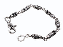 Load image into Gallery viewer, CHROME HEARTS クロムハーツ ケルティックローラーウォレットチェーン 1クリップ フローラルボール 7リンク 約164.9g 美品 中古 4b007639