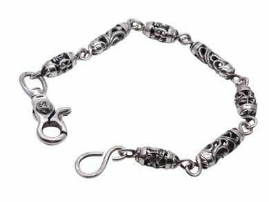 CHROME HEARTS クロムハーツ ケルティックローラーウォレットチェーン 1クリップ フローラルボール 7リンク 約164.9g 美品 中古 4b007639