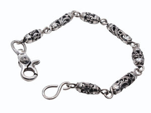 CHROME HEARTS クロムハーツ ケルティックローラーウォレットチェーン 1クリップ フローラルボール 7リンク 約164.9g 美品 中古 4b007639