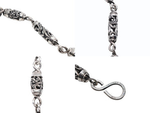 CHROME HEARTS クロムハーツ ケルティックローラーウォレットチェーン 1クリップ フローラルボール 7リンク 約164.9g 美品 中古 4b007639