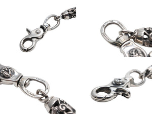 CHROME HEARTS クロムハーツ ケルティックローラーウォレットチェーン 1クリップ フローラルボール 7リンク 約164.9g 美品 中古 4b007639