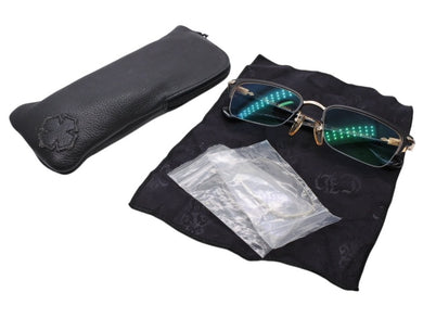 極美品 CHROME HEARTS クロムハーツ SUGAR WALLS シュガーウォール サングラス JAPAN製 ブラック ゴールド金具 サイズ54◻︎10 143 中古 4b007643