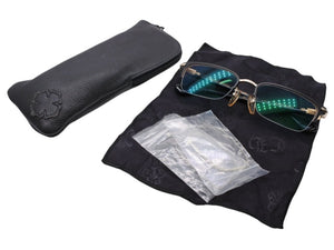 極美品 CHROME HEARTS クロムハーツ SUGAR WALLS シュガーウォール サングラス JAPAN製 ブラック ゴールド金具 サイズ54◻︎10 143 中古 4b007643