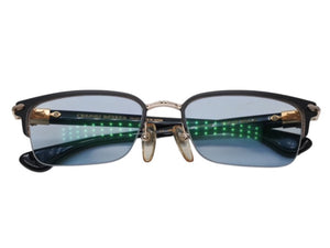 極美品 CHROME HEARTS クロムハーツ SUGAR WALLS シュガーウォール サングラス JAPAN製 ブラック ゴールド金具 サイズ54◻︎10 143 中古 4b007643