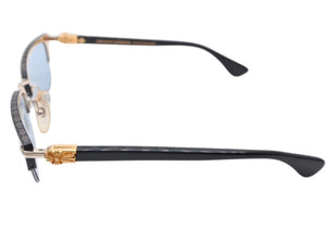 極美品 CHROME HEARTS クロムハーツ SUGAR WALLS シュガーウォール サングラス JAPAN製 ブラック ゴールド金具 サイズ54◻︎10 143 中古 4b007643