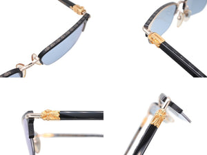 極美品 CHROME HEARTS クロムハーツ SUGAR WALLS シュガーウォール サングラス JAPAN製 ブラック ゴールド金具 サイズ54◻︎10 143 中古 4b007643