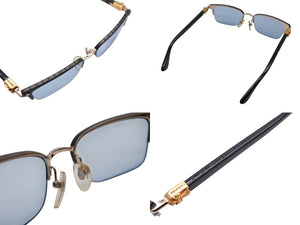 極美品 CHROME HEARTS クロムハーツ SUGAR WALLS シュガーウォール サングラス JAPAN製 ブラック ゴールド金具 サイズ54◻︎10 143 中古 4b007643