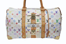 Load image into Gallery viewer, LOUIS VUITTON ルイヴィトン キーポル45 ボストンバッグ M92641 モノグラム マルチカラー ホワイト 村上隆 美品 中古 4b007645