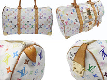 Load image into Gallery viewer, LOUIS VUITTON ルイヴィトン キーポル45 ボストンバッグ M92641 モノグラム マルチカラー ホワイト 村上隆 美品 中古 4b007645