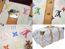 Load image into Gallery viewer, LOUIS VUITTON ルイヴィトン キーポル45 ボストンバッグ M92641 モノグラム マルチカラー ホワイト 村上隆 美品 中古 4b007645