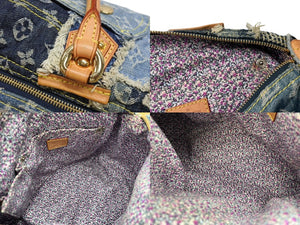 LOUIS VUITTON ルイヴィトン スピーディ30 ハンドバッグ M95380 モノグラムデニム パッチワーク ブルー 美品 中古 4b007647