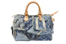 Load image into Gallery viewer, LOUIS VUITTON ルイヴィトン スピーディ30 ハンドバッグ M95380 モノグラムデニム パッチワーク ブルー 美品 中古 4b007647