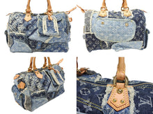 Load image into Gallery viewer, LOUIS VUITTON ルイヴィトン スピーディ30 ハンドバッグ M95380 モノグラムデニム パッチワーク ブルー 美品 中古 4b007647