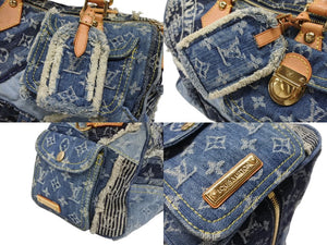 LOUIS VUITTON ルイヴィトン スピーディ30 ハンドバッグ M95380 モノグラムデニム パッチワーク ブルー 美品 中古 4b007647