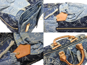 LOUIS VUITTON ルイヴィトン スピーディ30 ハンドバッグ M95380 モノグラムデニム パッチワーク ブルー 美品 中古 4b007647