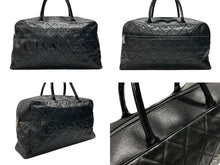 Load image into Gallery viewer, CHANEL シャネル ボストンバッグ ブラック キャビアスキン シリアルシール ギャランティカード 6番台 美品 中古 4b007649