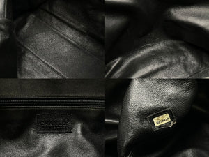 CHANEL シャネル ボストンバッグ ブラック キャビアスキン シリアルシール ギャランティカード 6番台 美品 中古 4b007649