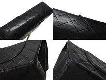 Load image into Gallery viewer, CHANEL シャネル マトラッセ25 Wフラップ Wチェーンショルダーバッグ 2番台 ラムスキン ココマーク ブラック ゴールド金具 美品 中古 4b007650