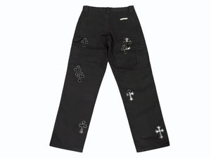 新品同様 CHROME HEARTS クロムハーツ CARPENTER DOUBLE KNEE カーペンター ダブルニーパンツ サイズ30 クロスボール セメタリー クロスパッチ 中古 4b007651