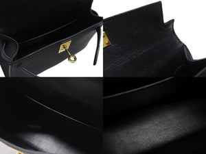HERMES エルメス Mini Kelly2 ミニケリー2 ミニハンドバッグ ブラック ヴォーエプソン B刻印 2023年 ゴールド金具 美品 中古 4b007652