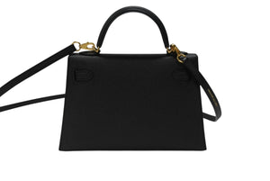 HERMES エルメス Mini Kelly2 ミニケリー2 ミニハンドバッグ ブラック ヴォーエプソン B刻印 2023年 ゴールド金具 美品 中古 4b007652