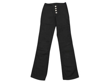 極美品 CHROME HEARTS クロムハーツ フレアニー ホースシューボタン パンツ ブラック コットン 25R 中古 4b007656