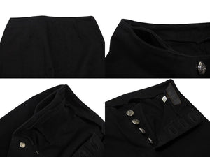 極美品 CHROME HEARTS クロムハーツ フレアニー ホースシューボタン パンツ ブラック コットン 25R 中古 4b007656