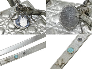 Christian Dior クリスチャンディオール Lady Dior レディディオール スモール 2WAYバッグ カナージュ シルバー シルバー金具 美品 中古 4b007657