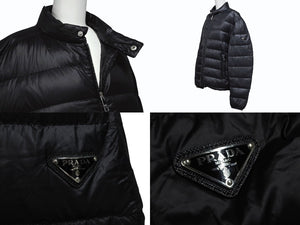 Excellent condition Prada Triangle Logo Down Jacket SGA462 Black Nylon Size 52 Used 4b007658 