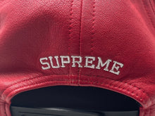 画像をギャラリービューアに読み込む, SUPREME シュプリーム MENACE Ⅱ SOCIETY キャップ 刺繍 レッド ブラック レザー 美品 中古 4b007666