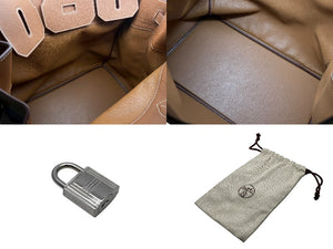 極美品 HERMES エルメス オータクロア40 ハンドバッグ ゴールド トゴ K刻印 2025年 シルバー金具 中古 4b007667