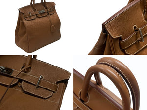 極美品 HERMES エルメス オータクロア40 ハンドバッグ ゴールド トゴ K刻印 2025年 シルバー金具 中古 4b007667