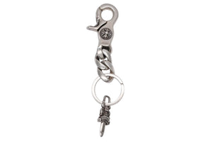 CHROME HEARTS クロムハーツ ショートクラシックリンク キーリング キーホルダー 2リンク 重量約53.2g シルバー925 美品 中古 4b007671