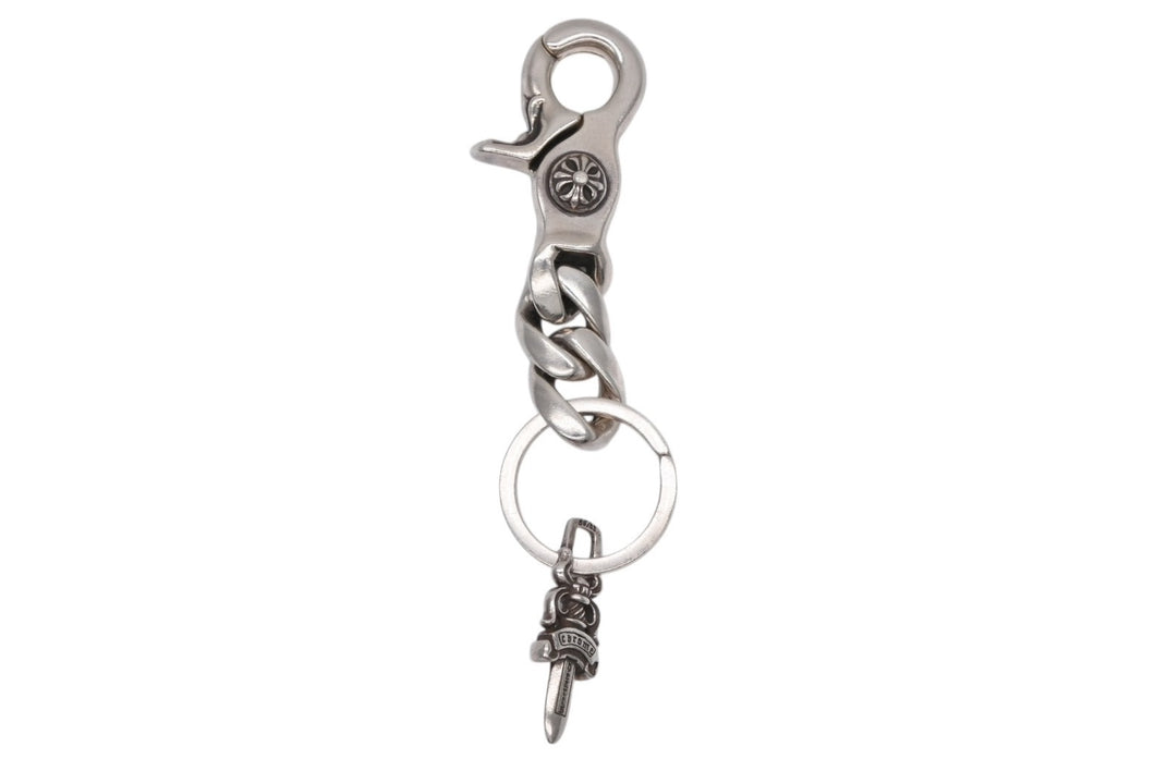 CHROME HEARTS クロムハーツ ショートクラシックリンク キーリング キーホルダー 2リンク 重量約53.2g シルバー925 美品 中古 4b007671