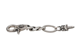 CHROME HEARTS クロムハーツ ショートクラシックリンク キーリング キーホルダー 2リンク 重量約53.2g シルバー925 美品 中古 4b007671