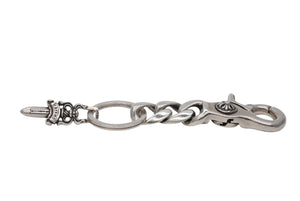 CHROME HEARTS クロムハーツ ショートクラシックリンク キーリング キーホルダー 2リンク 重量約53.2g シルバー925 美品 中古 4b007671