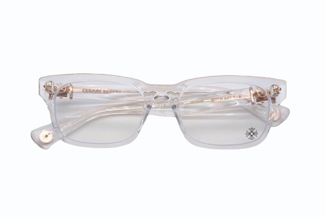 極美品 CHROME HEARTS クロムハーツ BSフレア サングラス 52◻︎19-145 アイウェア ブラック クリア 中古 4b007672