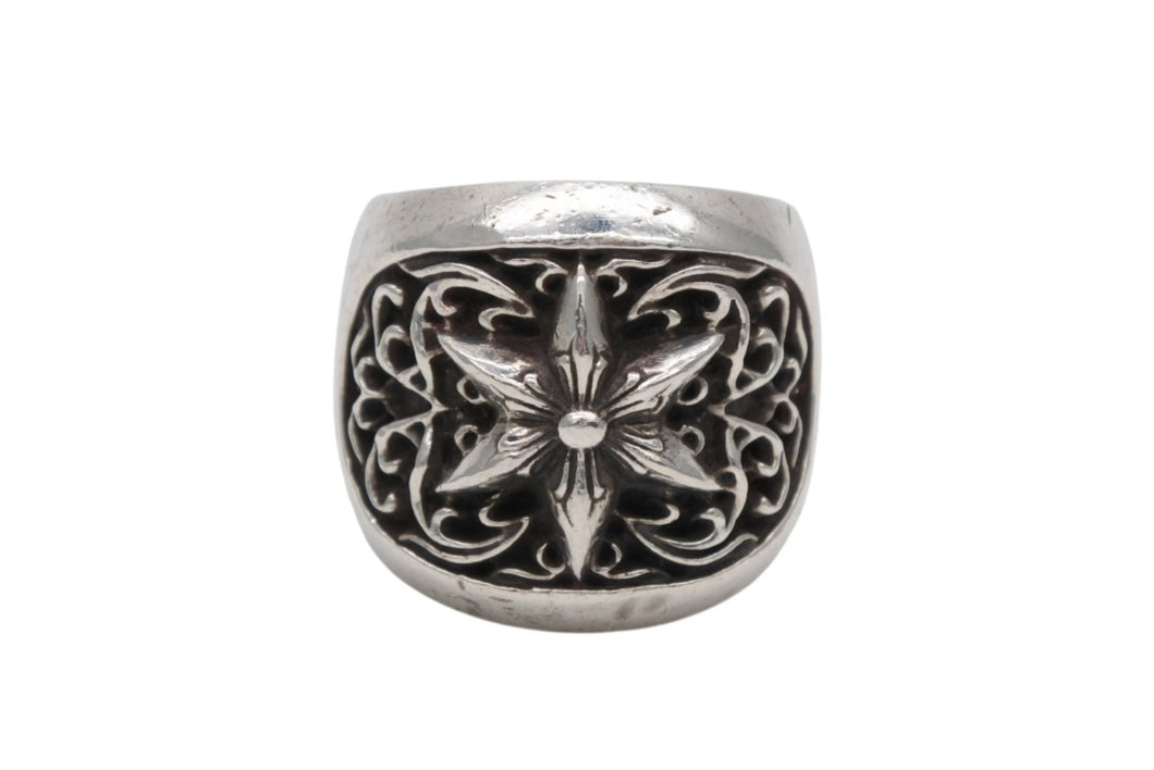 CHROME HEARTS クロムハーツ CLASSIC OVAL STAR クラシック オーバルスターリング 重量約34.4g サイズ21.5号 美品 中古 4b007677
