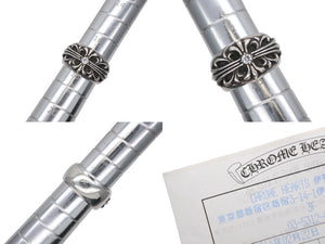 極美品 CHROME HEARTS クロムハーツ FLRLCRS 1DIA フローラルクロス 1ダイヤリング 重量約17.6g サイズ17.5号 シルバー 中古 4b007678